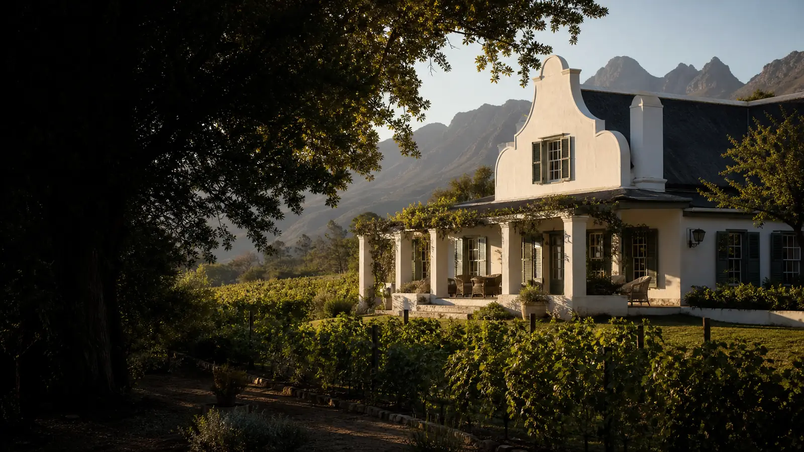 A Cape Dutch guest house among vineyards in the Western Cape